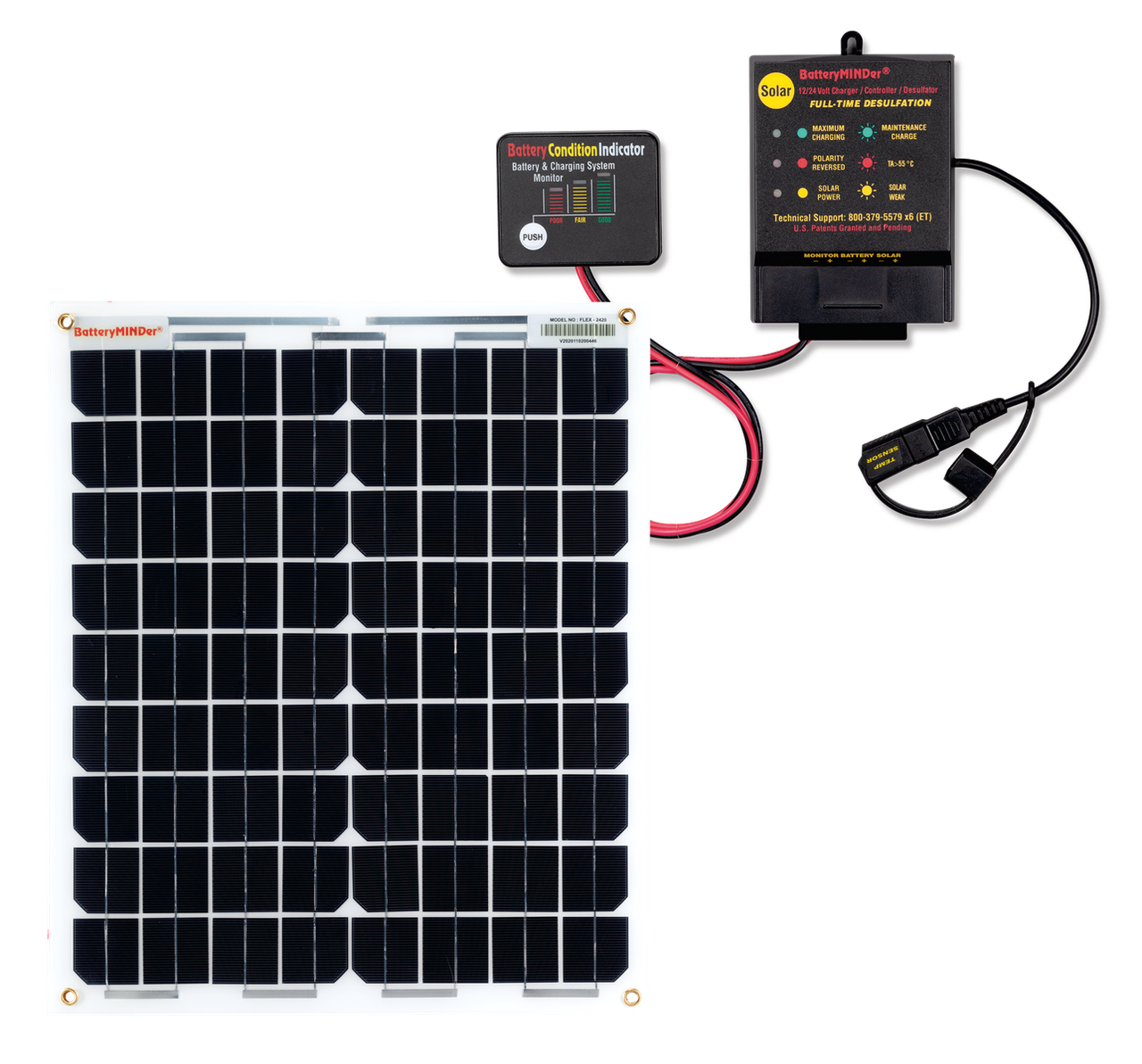 Контроллер BatteryMINDer SCC1224-AA-S5 для авиационных аккумуляторов 12/24 В с 20-ваттным солнечным зарядным модулем для батарей Concorde