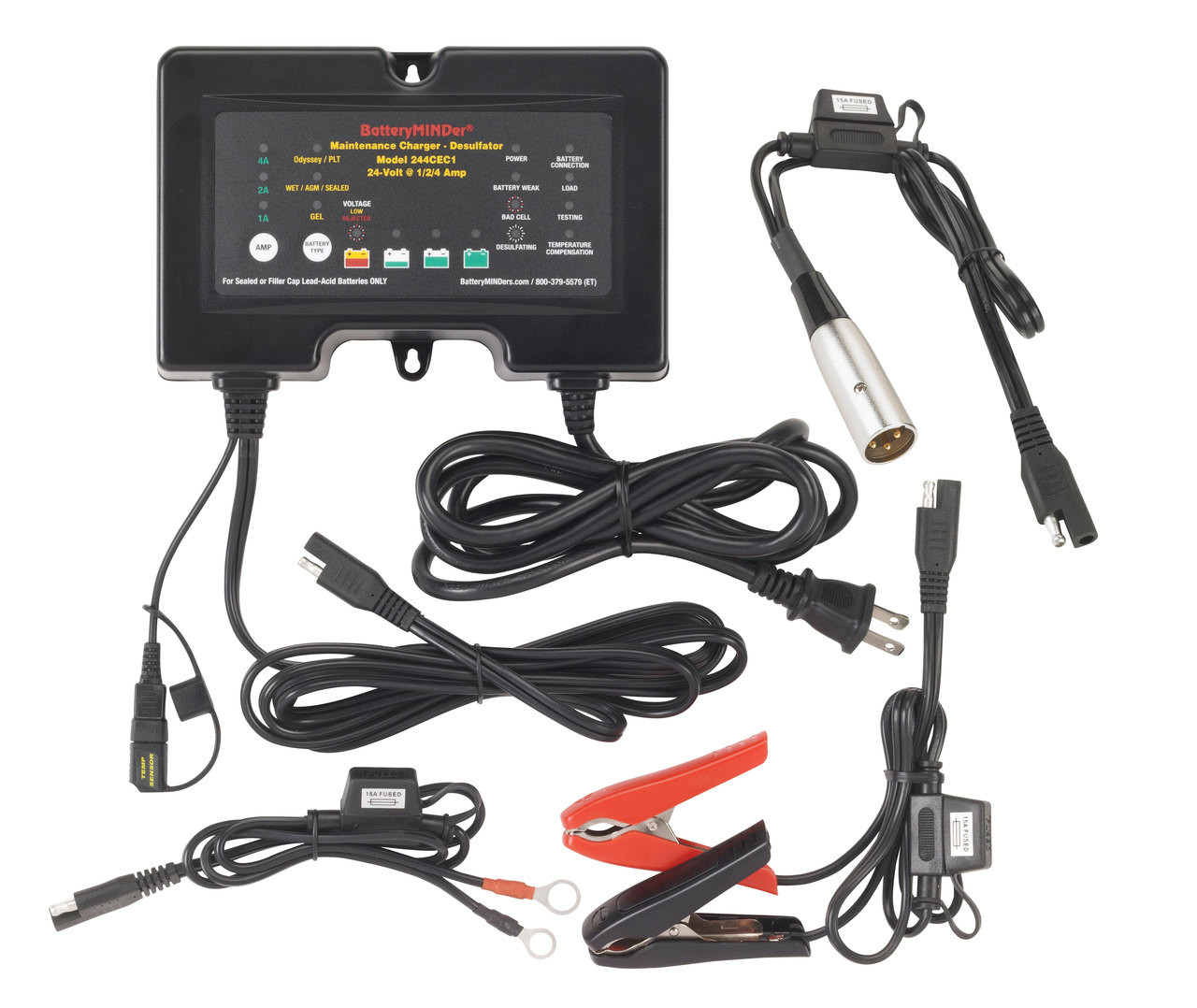 Зарядно-поддерживающее устройство BatteryMINDer Model 244CEC2-XLR2 — 24 В, 0,5/1/4 А для электрокресел Everest & Jennings и инвалидных скутеров, включая литиевые аккумуляторы