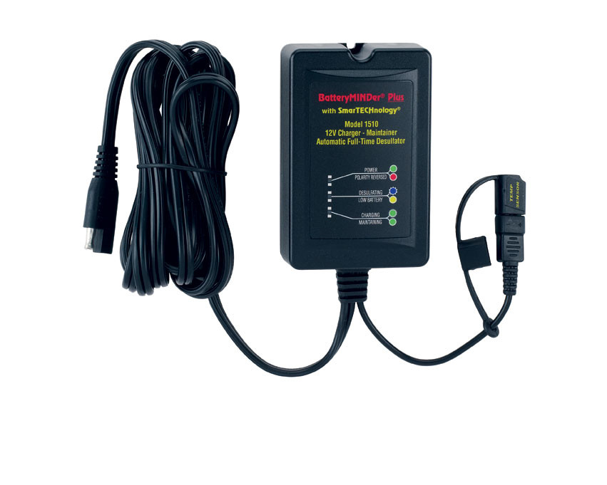 BatteryMINDer Model 1500-OBD2: 12 В 1,5 А зарядно‑поддерживающее устройство с десульфататором и разъёмом OBD2
